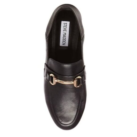 Steve Madden Black Kerin Leather Loafers - 7½, collapsible heel - Picture 5 of 16